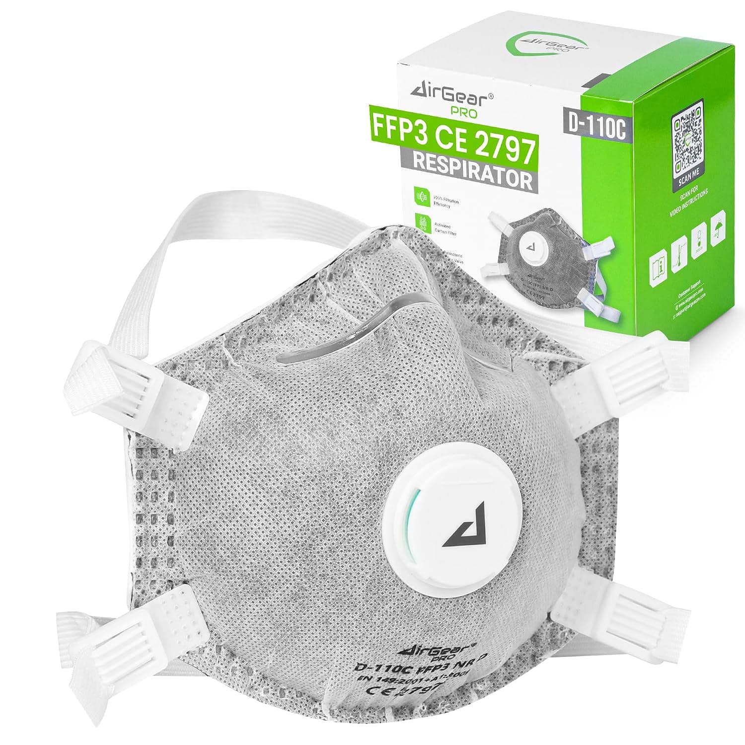 AirGearPro D-110C FFP3 Masks (20-Pack)