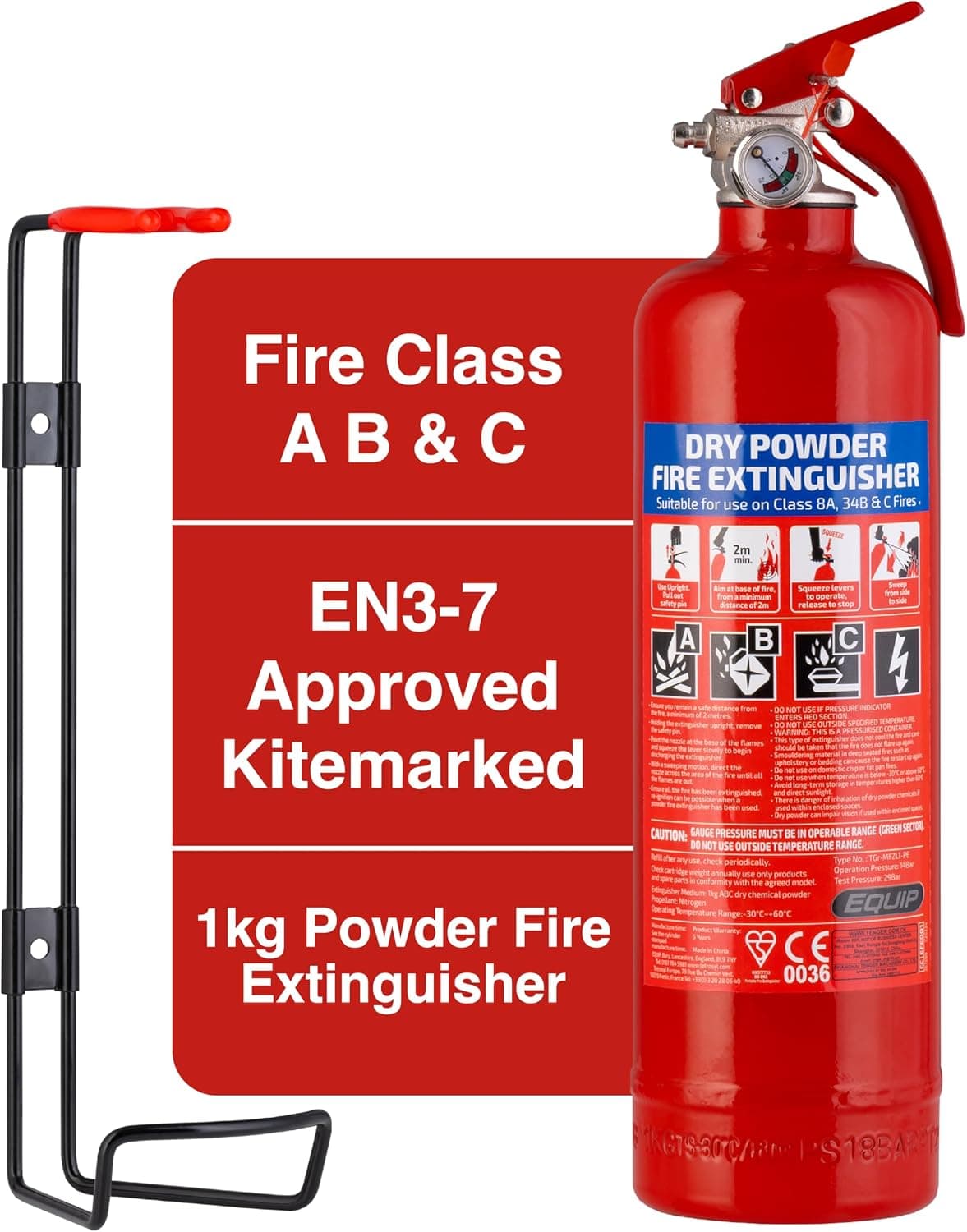 Equip 1kg ABC Dry Powder Fire Extinguisher